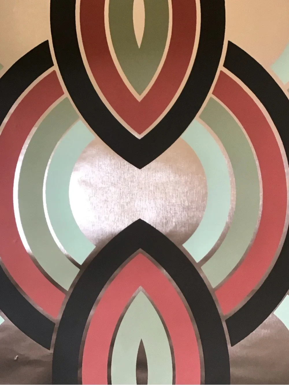 Vintage MCM Metallic Geometric Design Luxury Wallpaper